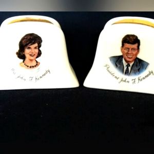 ❤️Set- Vintage John F. Kennedy and Jackie Kennedy Salt and Pepper Shakers *